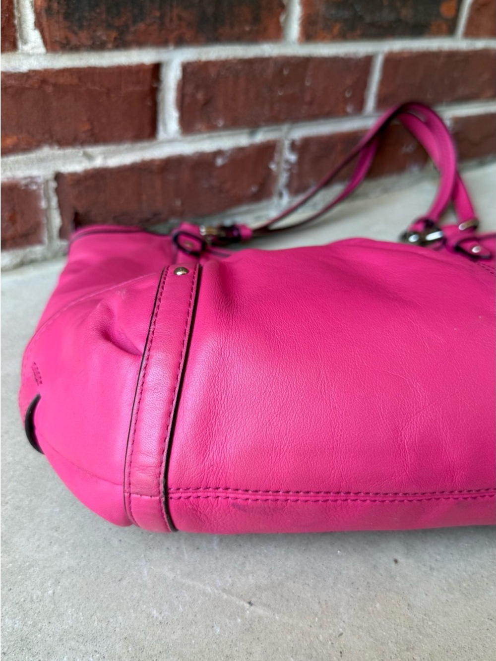 Coach Pink Leather Shoulder Bag - Picture 6 of 16